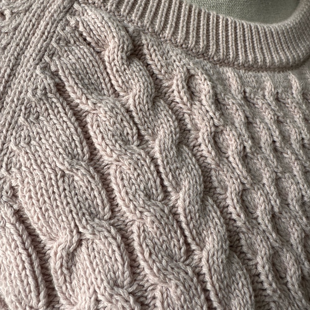 GAP 100% Cotton Light Pink Cable Knit Sweater Size M - Picture 3 of 14